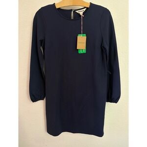 NWT BODEN Petite Violet Jersey Shift Dress Navy Blue Long Sleeve US 2P UK 6P